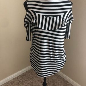 White and black blouse